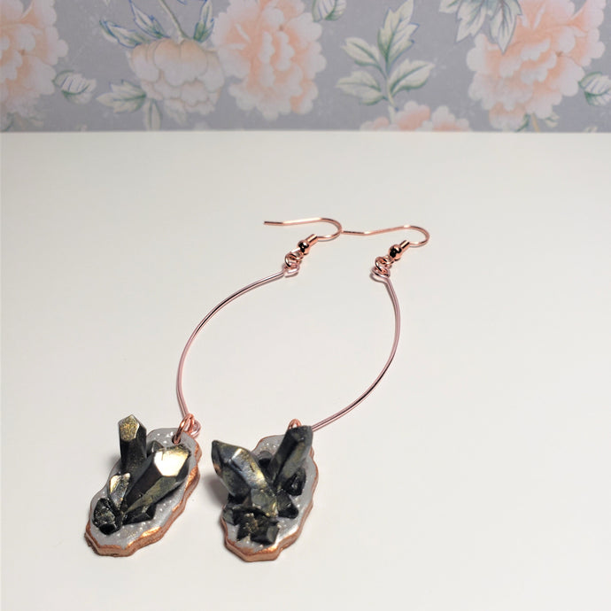 Geode Crystal Frame Earrings