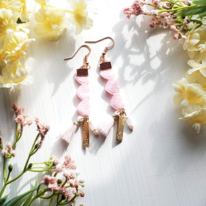 Dainty Fleece Heart Ribbon Earrings